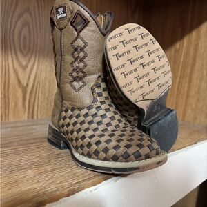 Twister Kids' Brown Checkered Boots